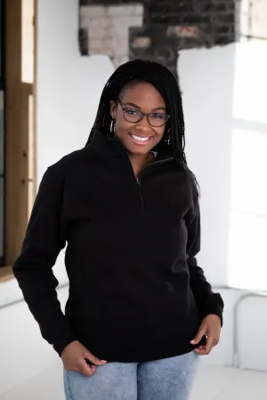 1/4 Zip Fleece Pullover - Black