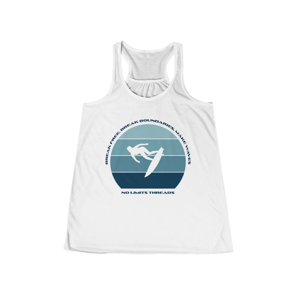 Break Free, Break Boundaries, Make Waves-Flowy Racerback Tank