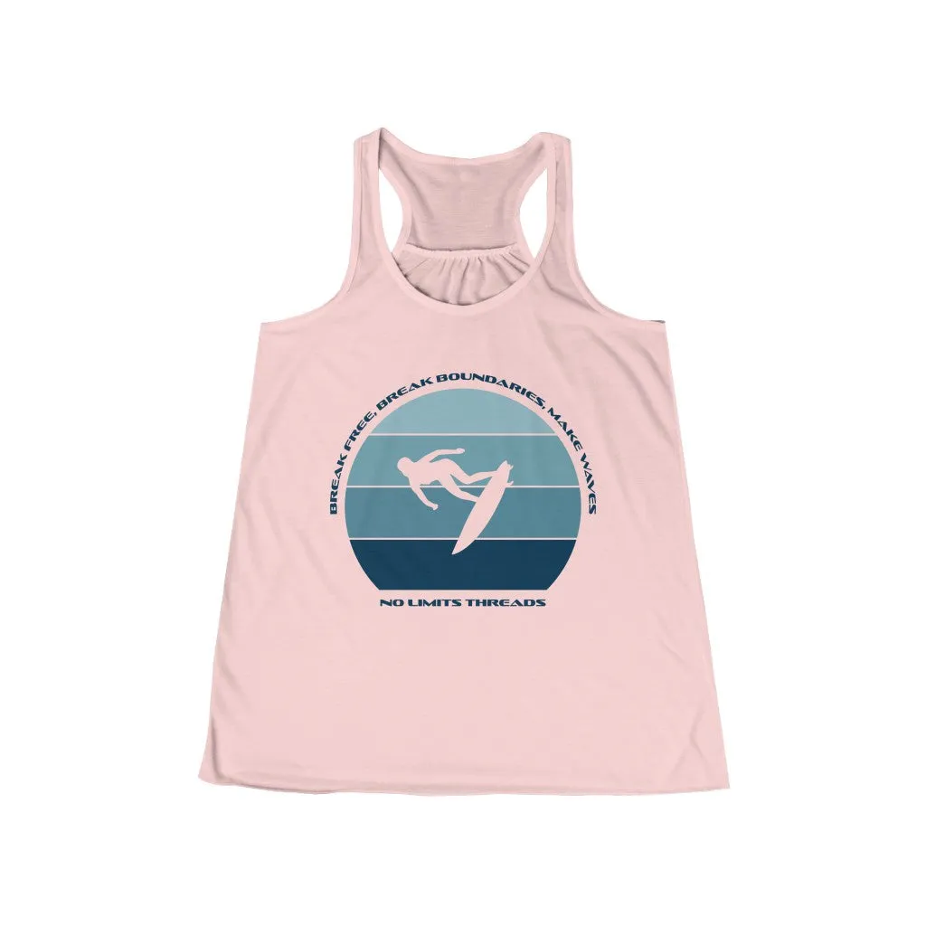 Break Free, Break Boundaries, Make Waves-Flowy Racerback Tank