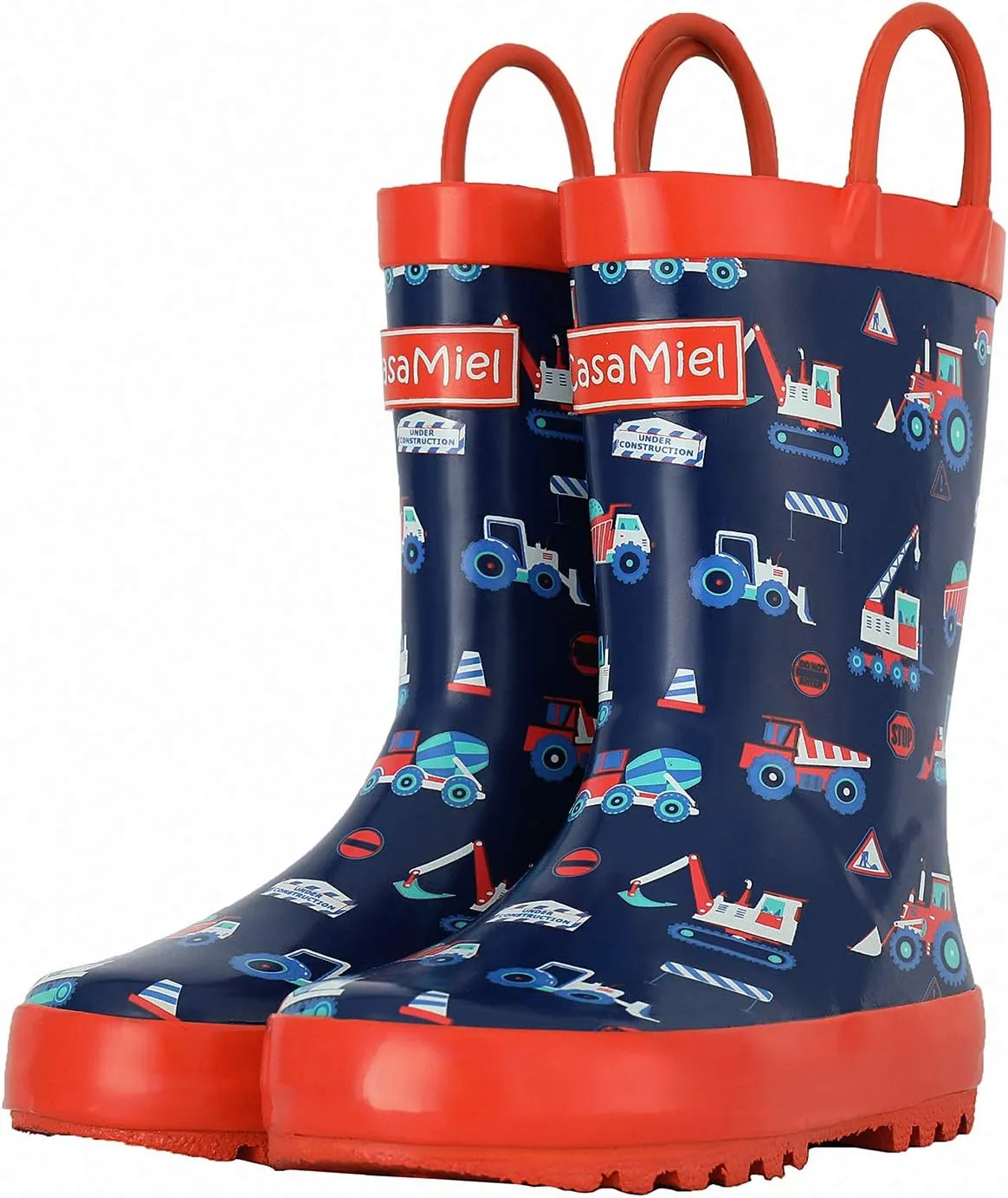 CasaMiel Toddler Rain Boots for Kids Unisex Kids Rain Boots for Boys and Girls, Handmade Natural Rubber Rain Boots for Children Botas Para Nios