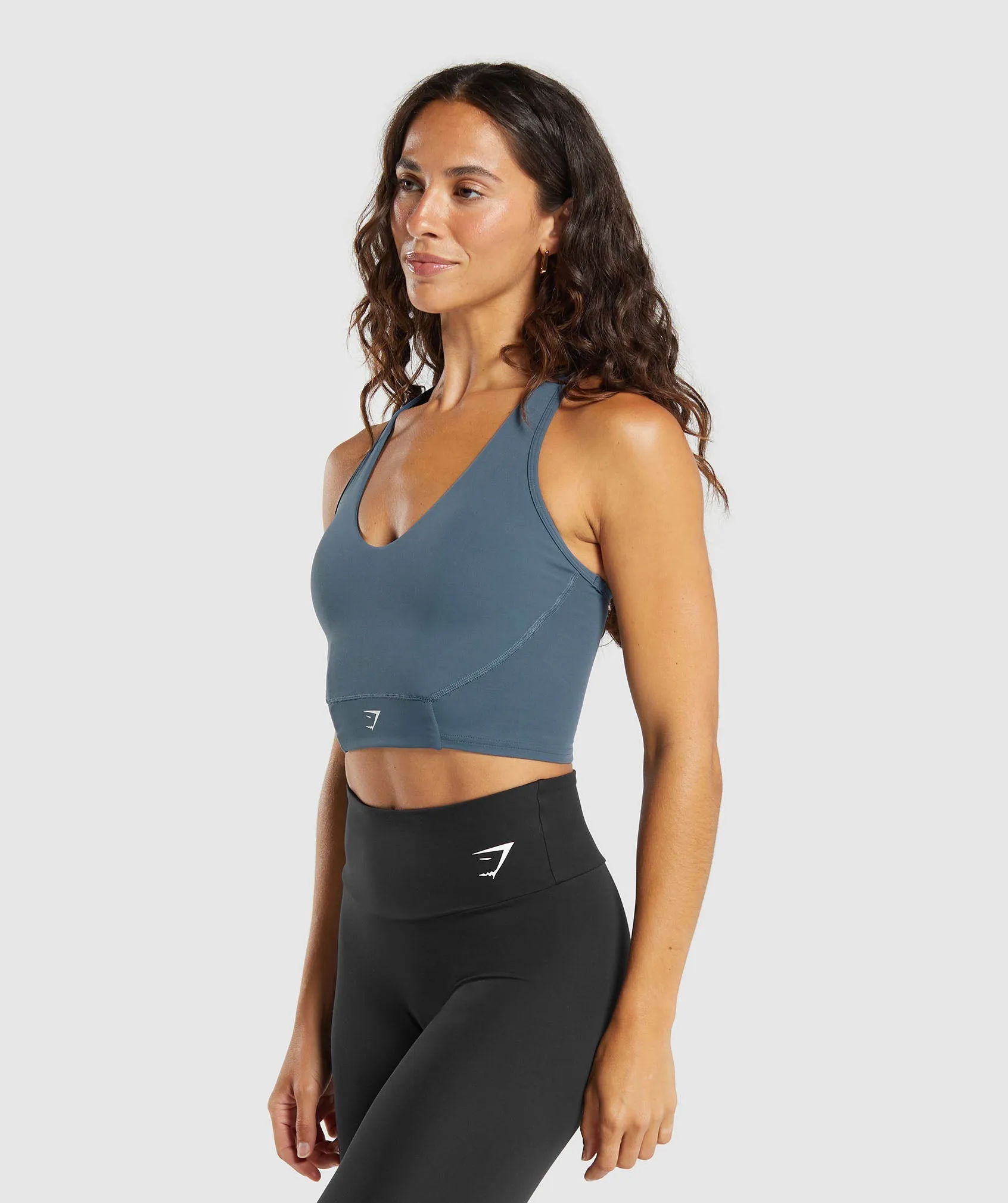 Gymshark Crop Mesh Tank - Cargo Blue