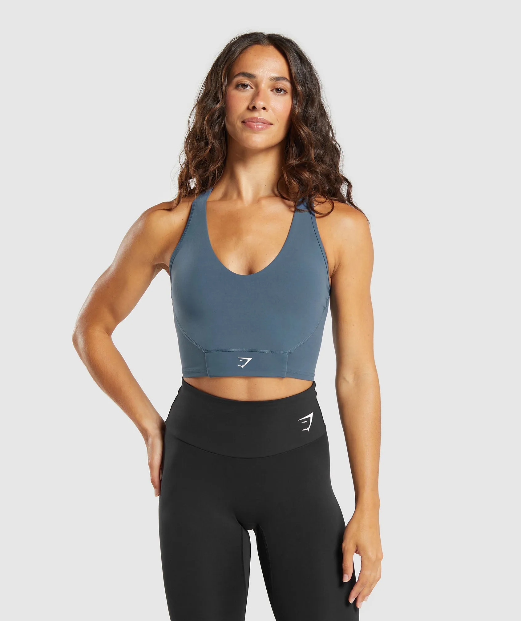 Gymshark Crop Mesh Tank - Cargo Blue