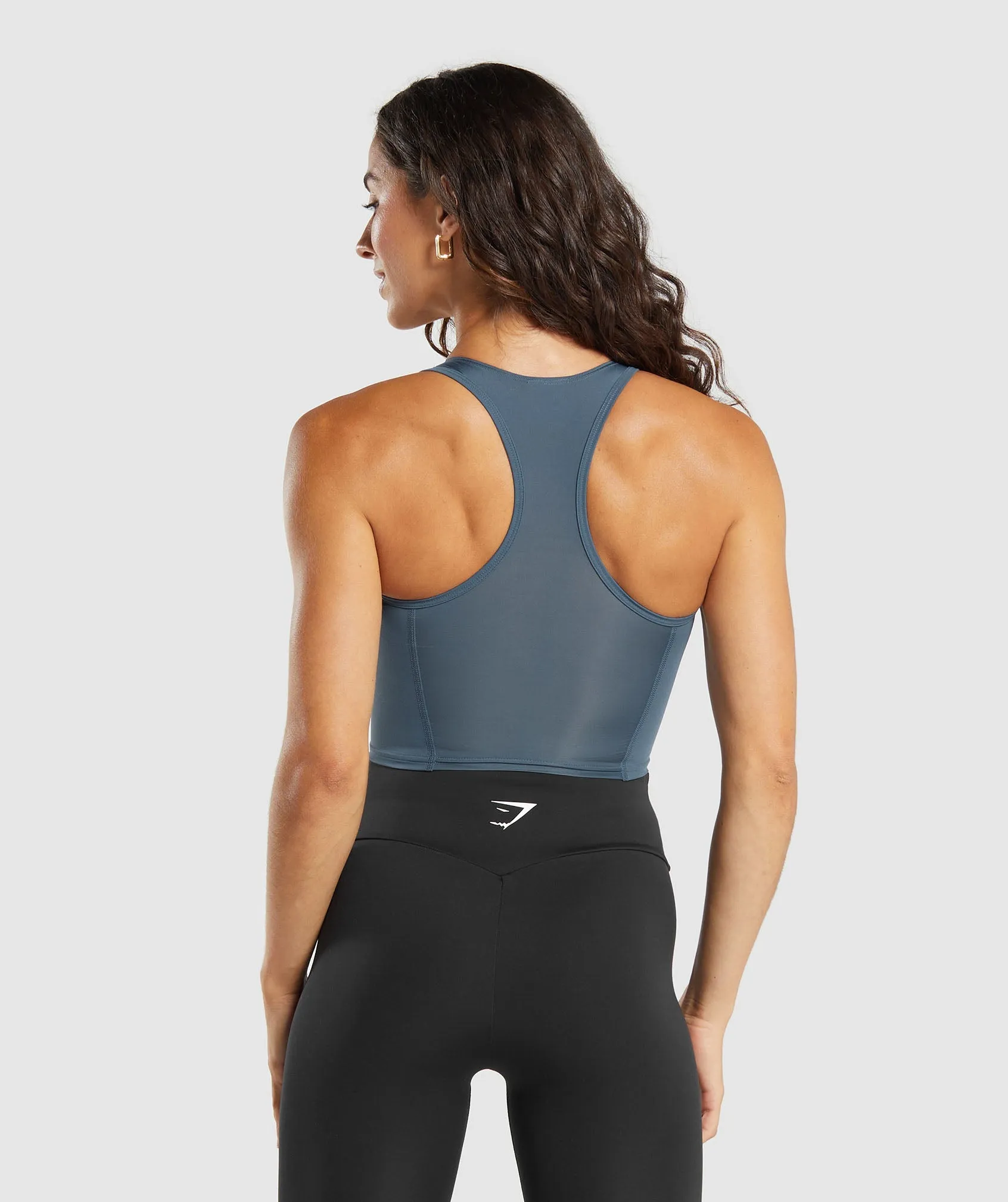 Gymshark Crop Mesh Tank - Cargo Blue