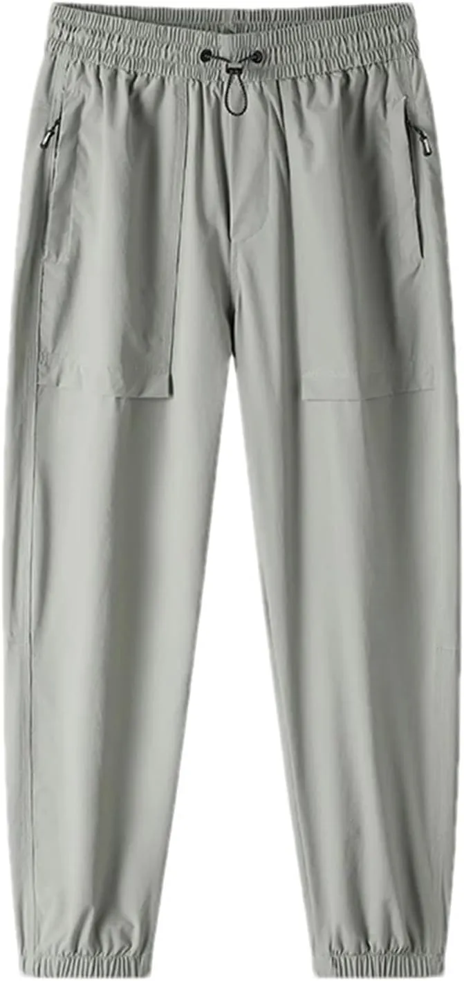 Men's Bloomers Trousers Sweatpants Solid Elastic High Waisted Drawstring Pockets Casual Harem Pants