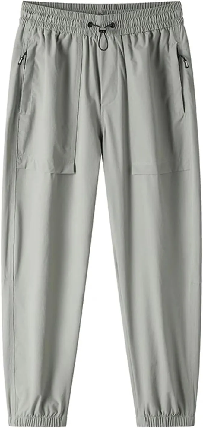 Men's Bloomers Trousers Sweatpants Solid Elastic High Waisted Drawstring Pockets Casual Harem Pants