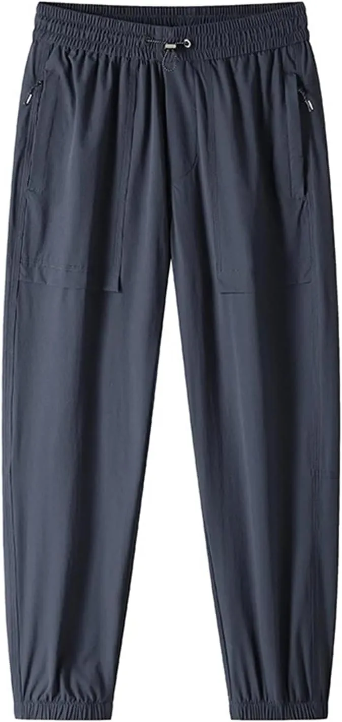 Men's Bloomers Trousers Sweatpants Solid Elastic High Waisted Drawstring Pockets Casual Harem Pants