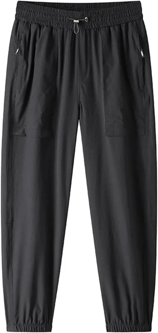 Men's Bloomers Trousers Sweatpants Solid Elastic High Waisted Drawstring Pockets Casual Harem Pants