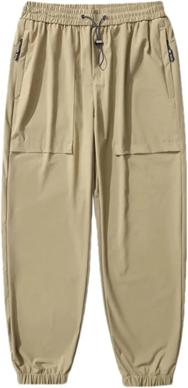 Men's Bloomers Trousers Sweatpants Solid Elastic High Waisted Drawstring Pockets Casual Harem Pants