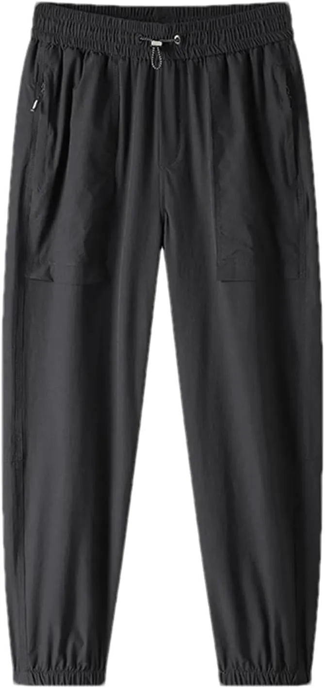 Men's Bloomers Trousers Sweatpants Solid Elastic High Waisted Drawstring Pockets Casual Harem Pants