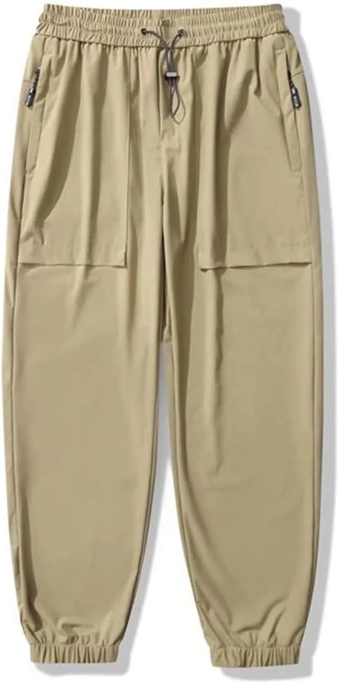 Men's Bloomers Trousers Sweatpants Solid Elastic High Waisted Drawstring Pockets Casual Harem Pants