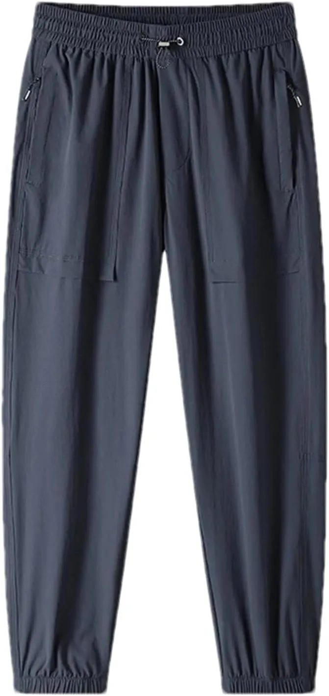 Men's Bloomers Trousers Sweatpants Solid Elastic High Waisted Drawstring Pockets Casual Harem Pants