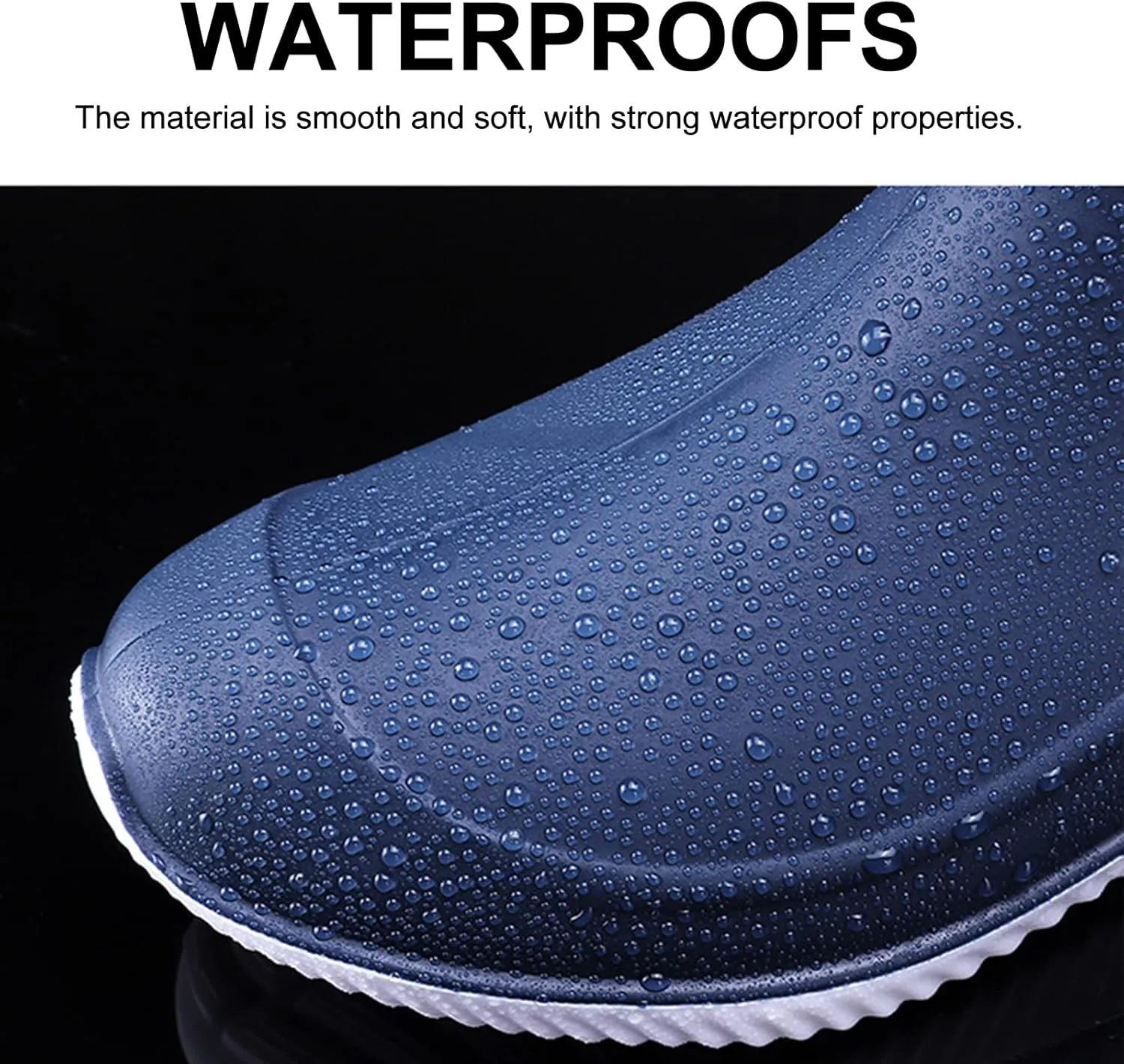 Mens Rain Boots Slip On Non-Slip Rubber Waterproof Ankle Boots Rain Shoes