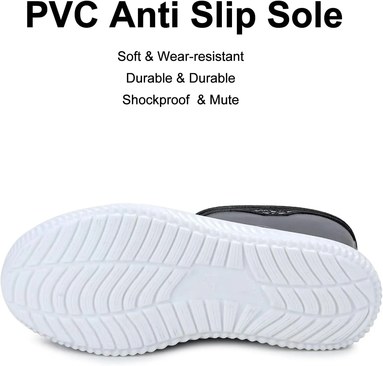 Mens Rain Boots Slip On Non-Slip Rubber Waterproof Ankle Boots Rain Shoes