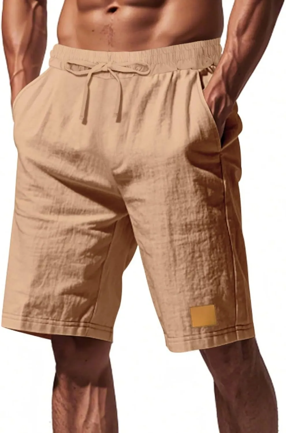 Men's Shorts Casual Classic Fit Drawstring Summer Beach Shorts with Elastic Waist and Pockets 2025