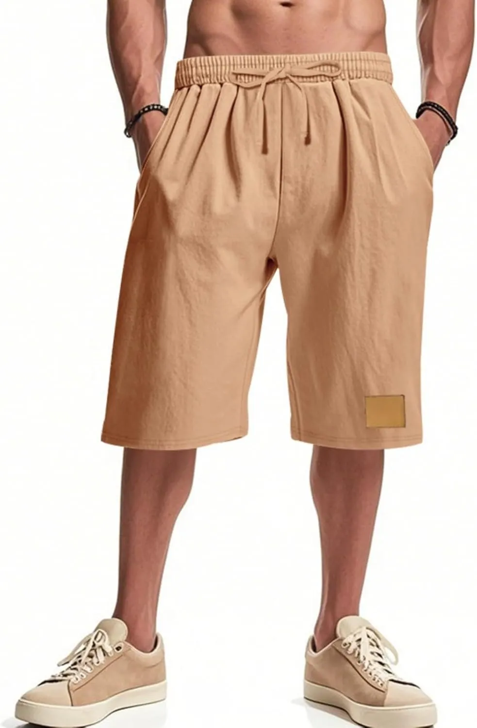 Men's Shorts Casual Classic Fit Drawstring Summer Beach Shorts with Elastic Waist and Pockets 2025