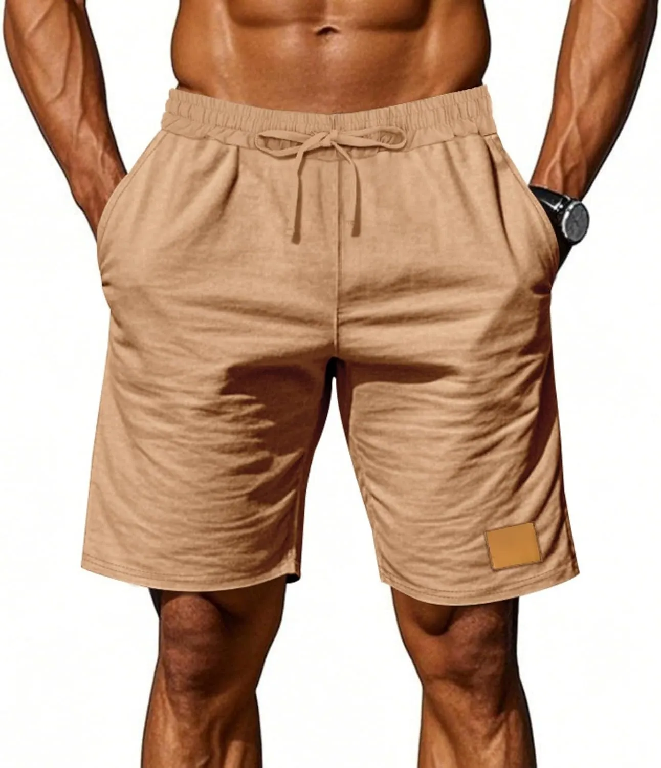 Men's Shorts Casual Classic Fit Drawstring Summer Beach Shorts with Elastic Waist and Pockets 2025