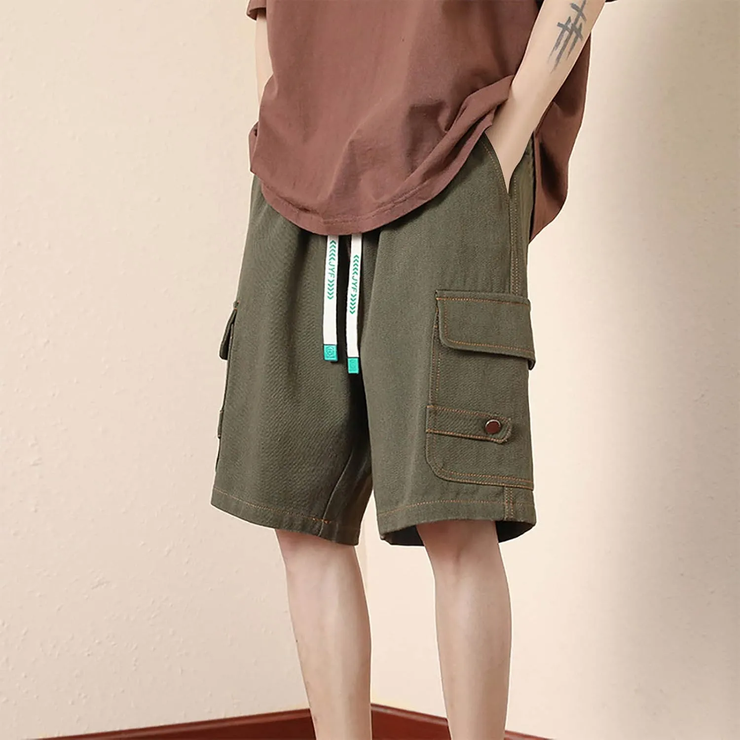 Mens Shorts Casual Stylish Comfort Stretch Hiking Shorts Drawstring Summer Beach Stretch Twill Chino Golf Shorts