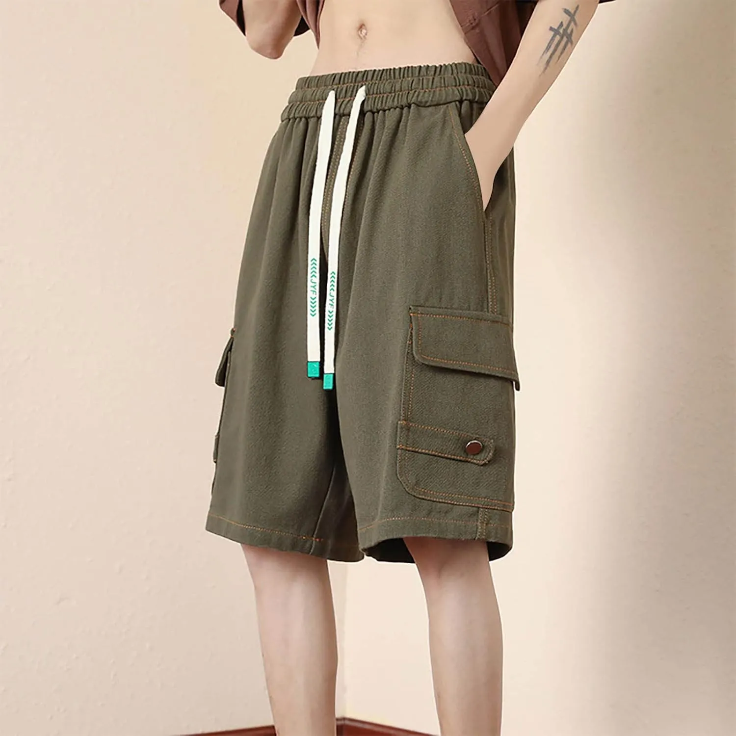 Mens Shorts Casual Stylish Comfort Stretch Hiking Shorts Drawstring Summer Beach Stretch Twill Chino Golf Shorts