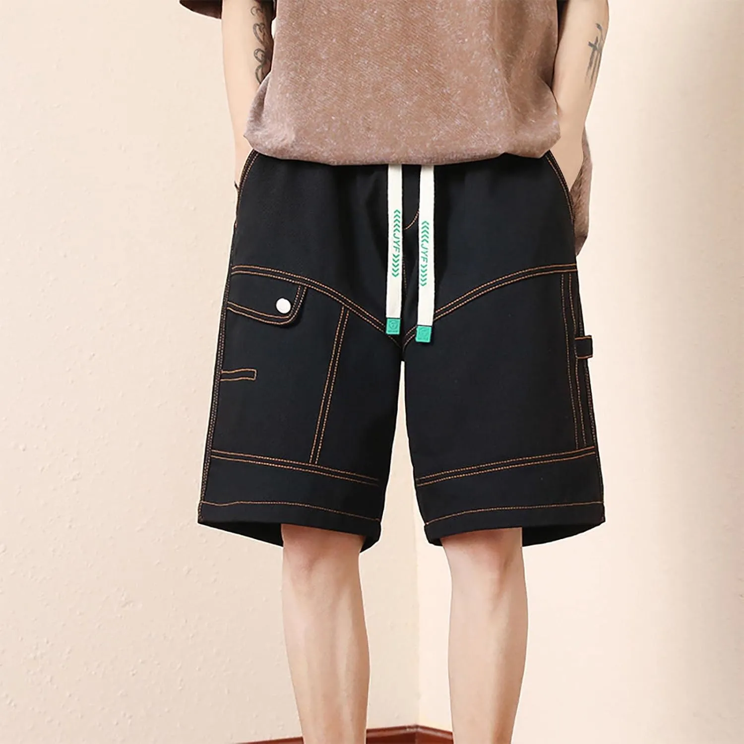 Mens Shorts Casual Stylish Comfort Stretch Hiking Shorts Drawstring Summer Beach Stretch Twill Chino Golf Shorts