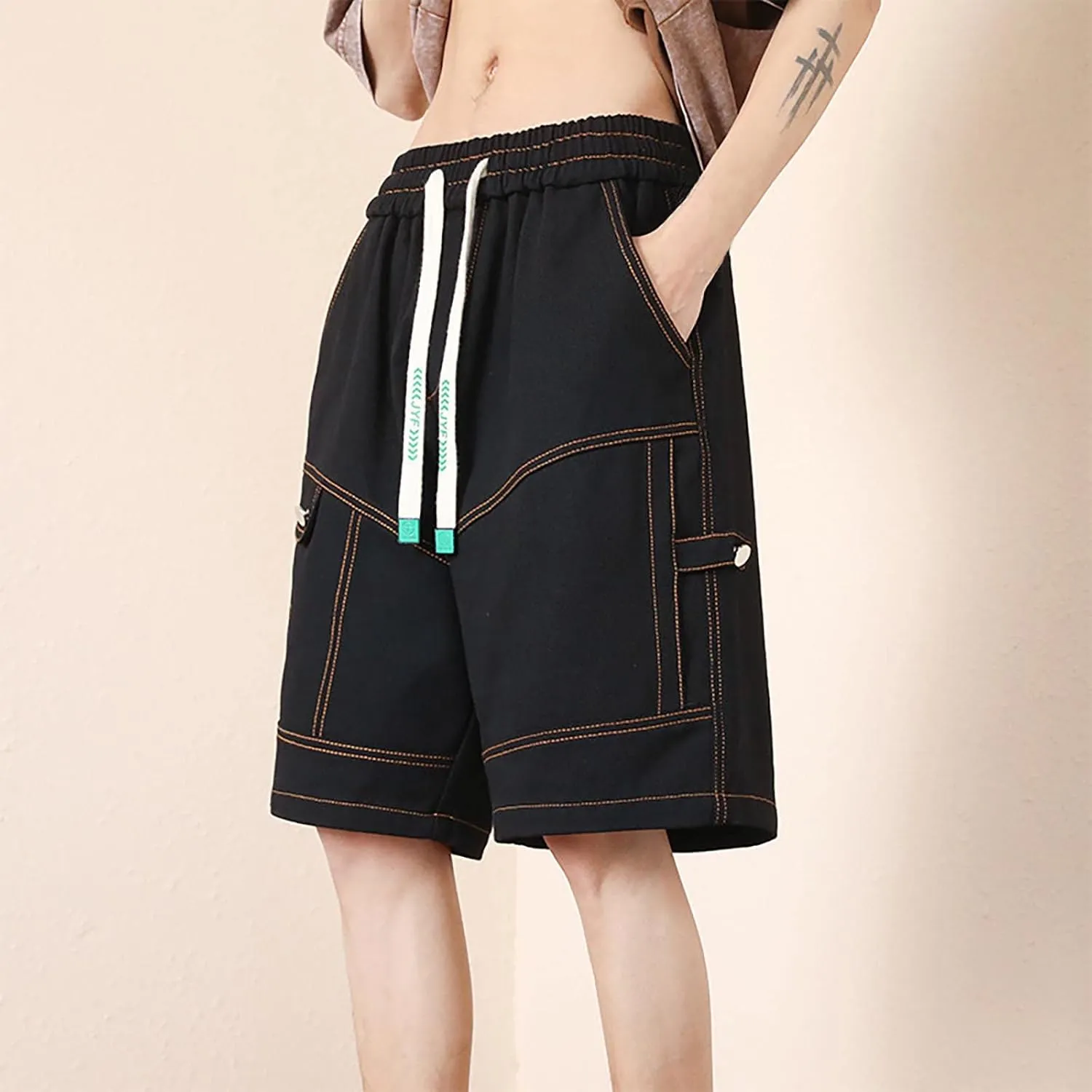 Mens Shorts Casual Stylish Comfort Stretch Hiking Shorts Drawstring Summer Beach Stretch Twill Chino Golf Shorts