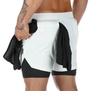 Men's Spider Print 2-in-1 Sports Compression Shorts