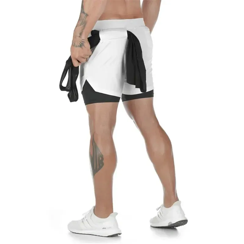 Men's Spider Print 2-in-1 Sports Compression Shorts