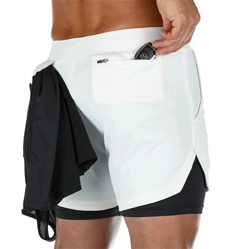 Men's Spider Print 2-in-1 Sports Compression Shorts