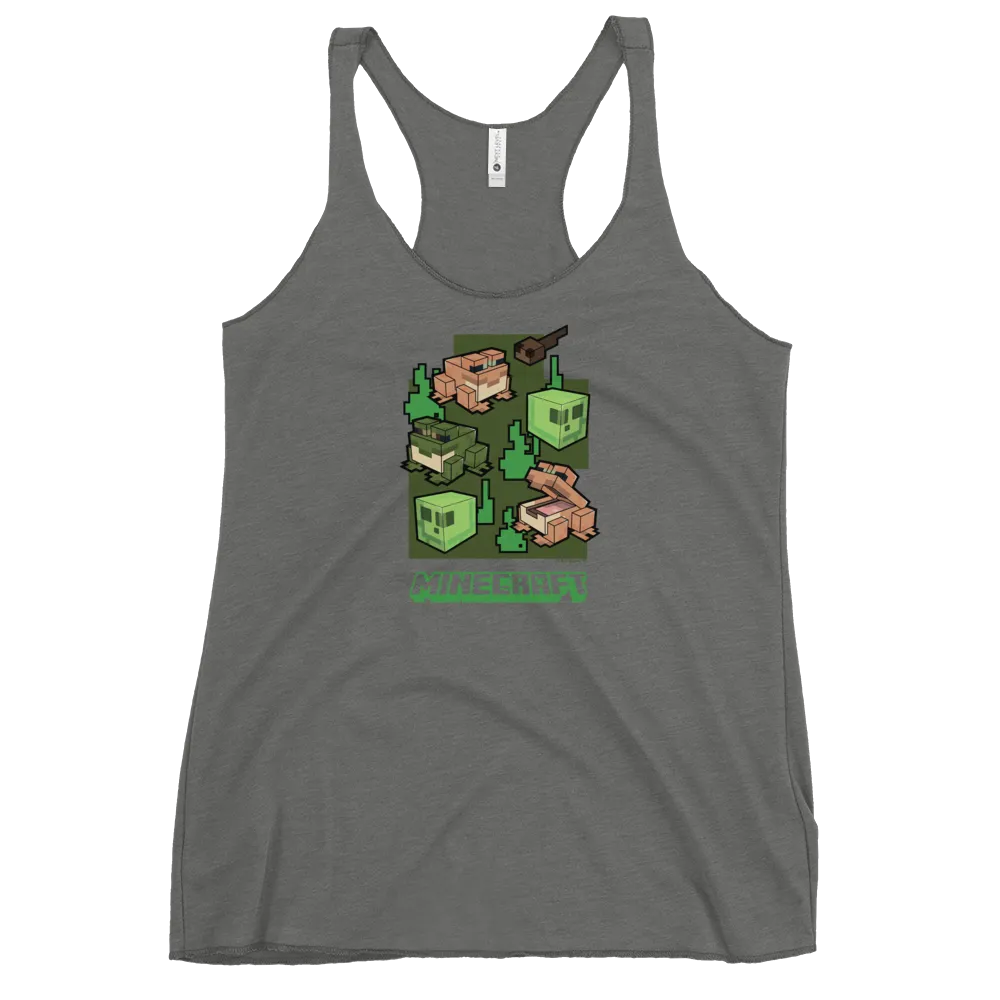 Minecraft Frogs Women's Tri-Blend Racerback Tank Top