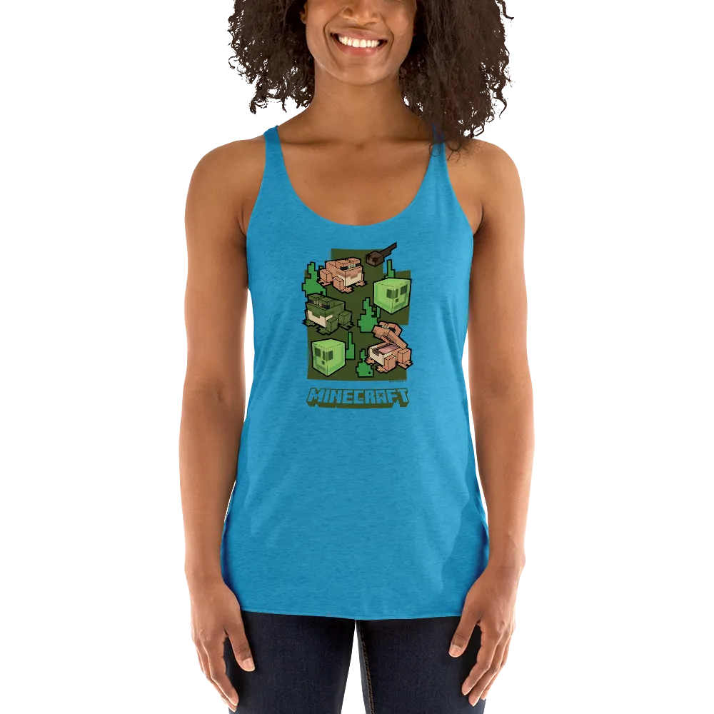 Minecraft Frogs Women's Tri-Blend Racerback Tank Top