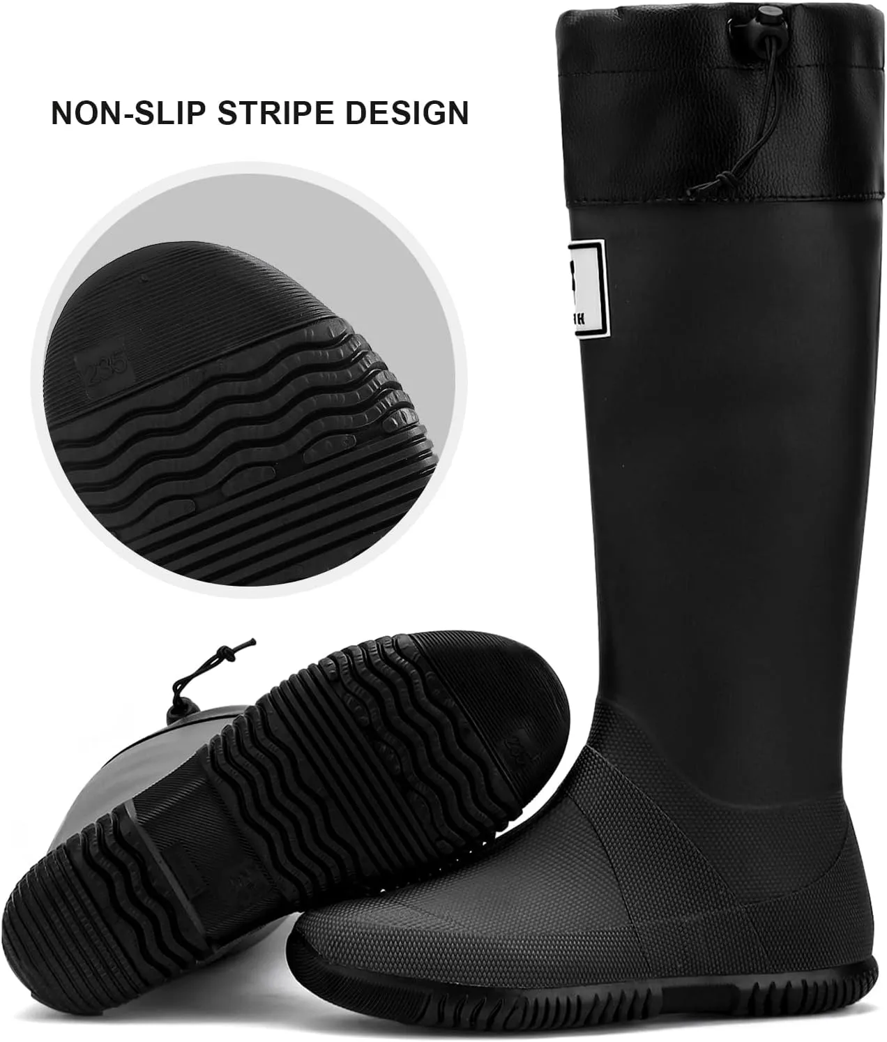 Rain Boots for Men and Women, Waterproof Rubber Boots Anti-Slip Garden Boots Durable Slip Resistant Muck Boots, Comfort Fishing Boots Knee High Work Boots for Outdoor