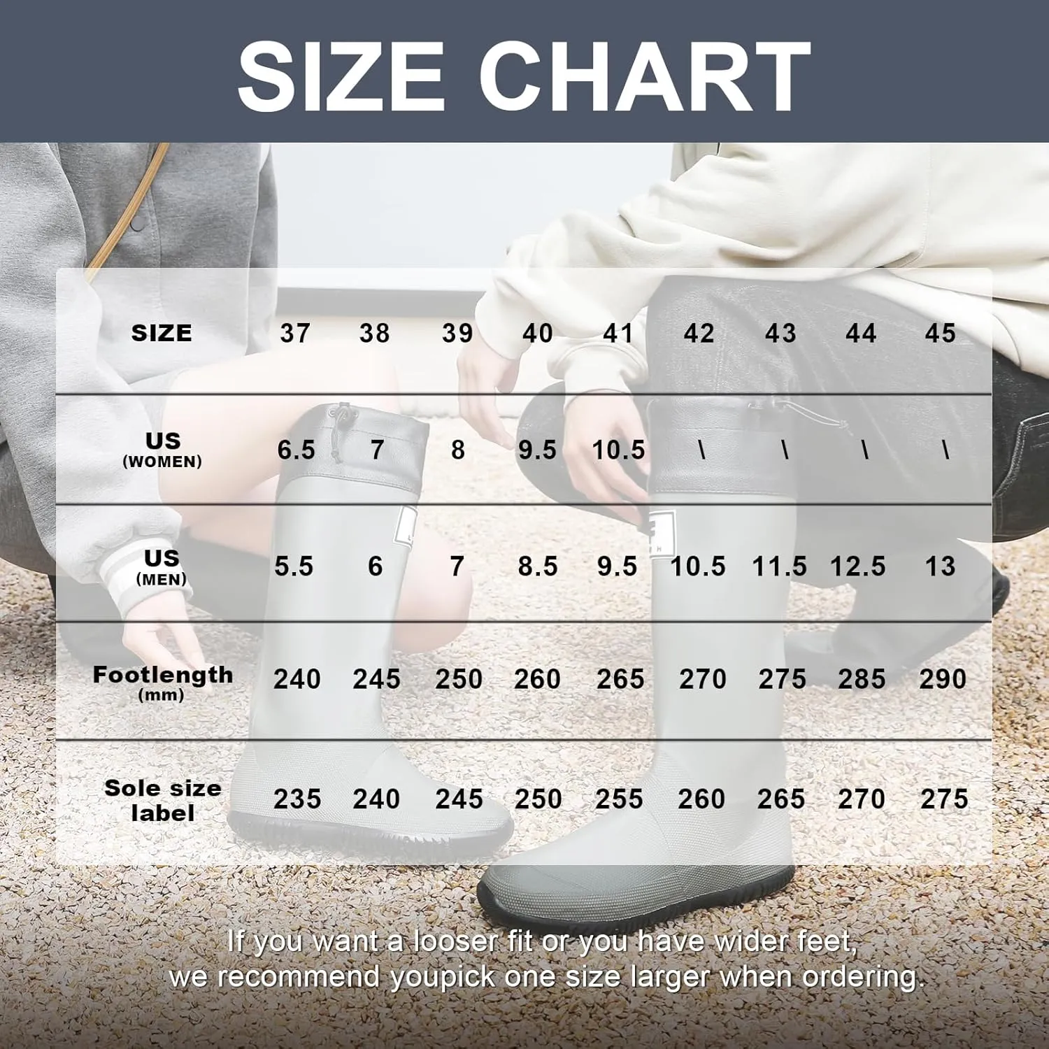 Rain Boots for Men and Women, Waterproof Rubber Boots Anti-Slip Garden Boots Durable Slip Resistant Muck Boots, Comfort Fishing Boots Knee High Work Boots for Outdoor