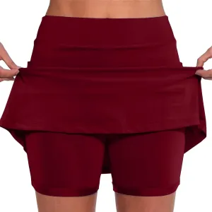 Skirt Shorts for Women Workout Solid Color High Waisted Athletic Inner Shorts Lightweight Yoga Tennis Skorts with Pockets