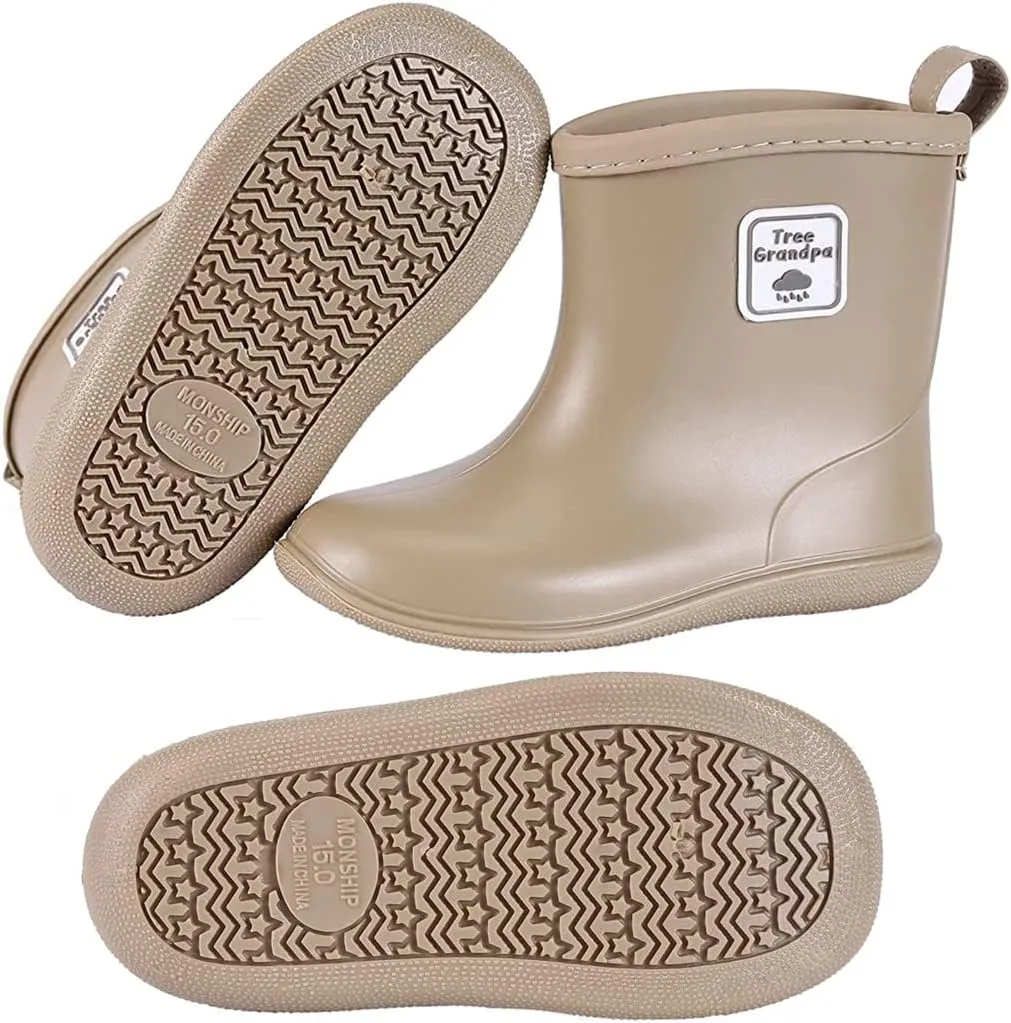 Toddler Rain Boots Baby Rain Boots Short rain Boots for Toddler Easy-on Lightweight and Waterproof