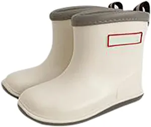 Toddler Rain Boots Baby Short Mud Rubber Boots for Kids Boys Girls Non-Slip Rubber Sole, Cotton Lining,Lightweight