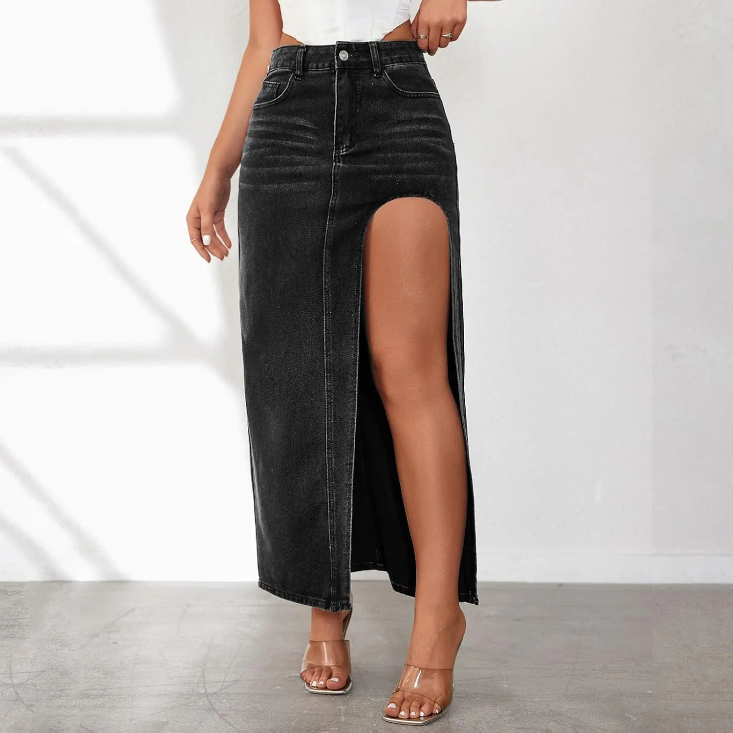 Women's Cotton Linen Summer Pull On Palazzo Lounge Pants Low Waist Bootcut Slim-Fit Trousers Trendy